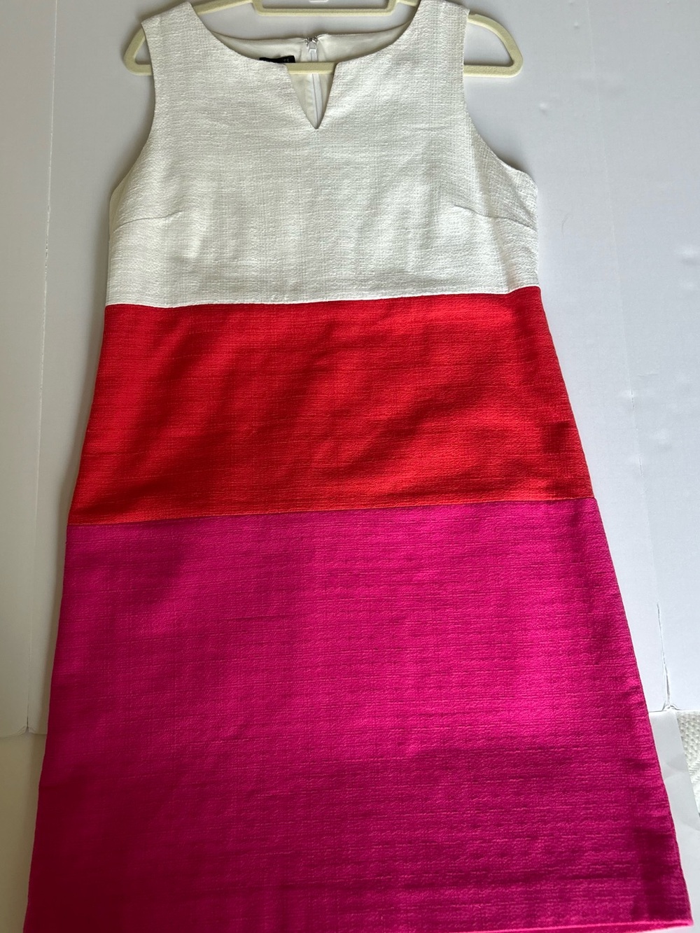 Talbots White, Red, and Pink Textured Dress - Petite - Picture 8 of 9
